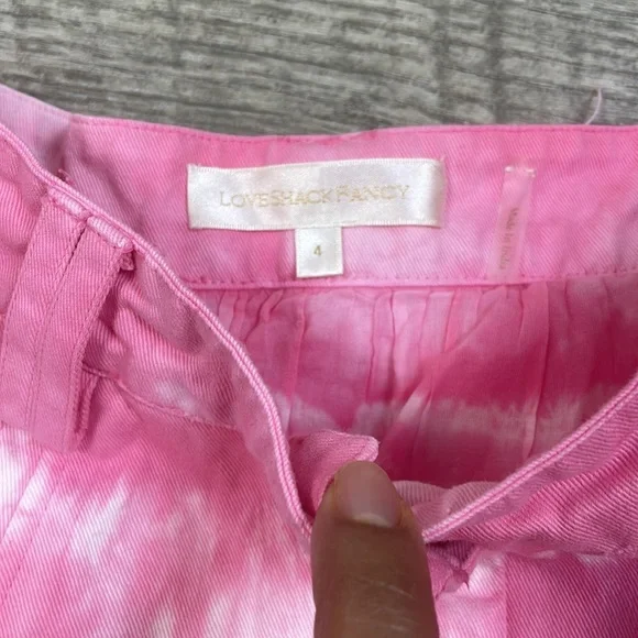 Retail $285 LoveShackFancy Pink and White Skater Landen Skirt - Picture 6 of 8